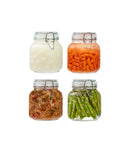 Set 4 borcane etanșe alimente, sticlă, capac cu sârmă
