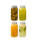 Set 4 borcane etanșe alimente, sticlă, capac cu sârmă