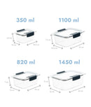 Set 3 caserole etanșe din plastic pentru mâncare, dimensiuni individuale