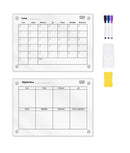 Set 2 planificatoare magnetice frigider, print negru