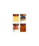 Set 4 borcane etanșe alimente, sticlă, capac acacia