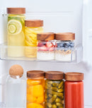 Set 8 borcane etanșe alimente, sticlă, capac acacia