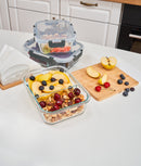 Set 3 caserole compartimentate din sticlă pentru mâncare