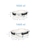 Set 3 caserole compartimentate din sticlă pentru mâncare