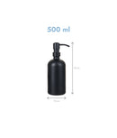 Set 2 dozatoare produse de îngrijire personală, sticlă, negru