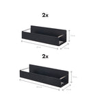 Set 4 rafturi depozitare magnetice, metal, negre