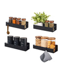 Set 4 rafturi depozitare magnetice, metal, negre