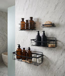 Set 4 rafturi organizare baie, autoadezive, design clasic