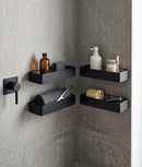 Set 2 rafturi organizare baie, autoadezive, design minimalist