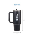Recipient termoizolant, inox, capac cu pai flip-top, negru