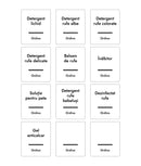 Set 12 etichete detergenți lichizi, albe, marker inclus