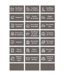 Set 24 etichete organizare documente, gri, marker inclus