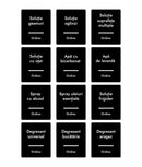Set 36 etichete recipiente curățenie cu pulverizator, negre, marker inclus