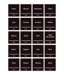 Set 2x20 etichete recipiente alimente uscate, negre, marker inclus