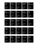 Set 50 etichete recipiente condimente, negre, marker inclus