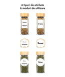 Set 24 sticluțe condimente, capac bambus
