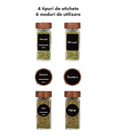 Set 18 sticluțe condimente, capac Acacia